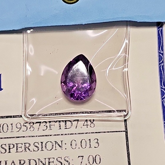 Natural Purple Amethyst Pear 7.48 Carat Loose Gemstone COA Jewelry Making - Picture 2 of 12